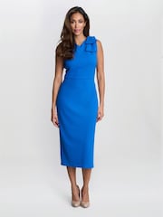 Gina Bacconi Blue Maddie One-Shoulder Ruffle Midi Dress - Image 1 of 5