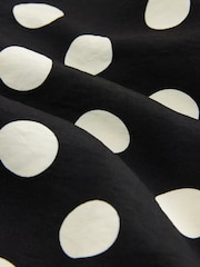 Черный с узором в горошек - Летнее платье мини с халтером и шарфом - Изображение 8 8