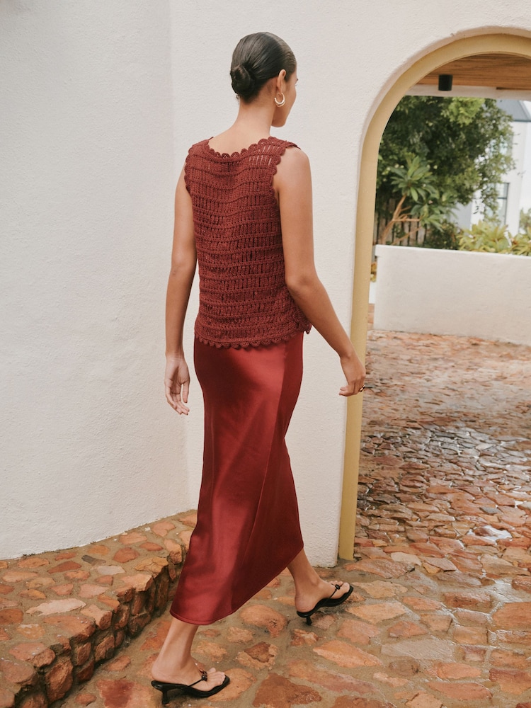 brown crochet maxi dress Monday Swimwear Crochet Maxi Dress Cover Up Chocolate Brown - Petite by  Monday Swimwear