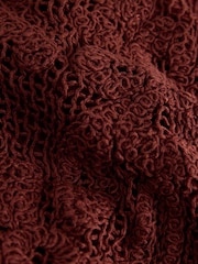 Rust Brown Sleeveless 2-in-1 Crochet Maxi Dress - Image 9 of 9