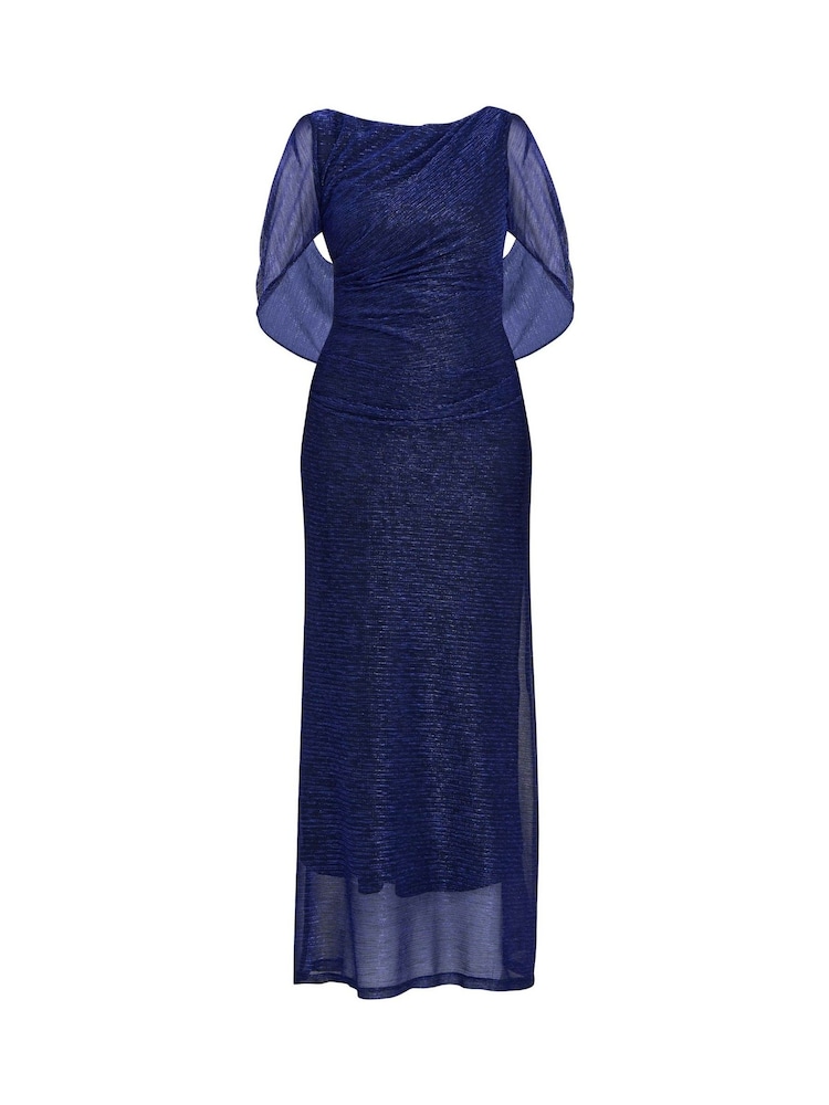 Gina Bacconi Blue Joanna Metallic Knit Maxi Dress - Image 5 of 5 Gina Bacconi Blue Joanna Metallic Knit Maxi Dress - Image 5 of 5