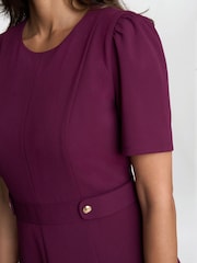 Gina Bacconi Red Mel Fit And Flare Midi Dress - Image 4 of 5