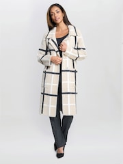 Gina Bacconi Winslet Checked Black Coat - Image 1 of 6