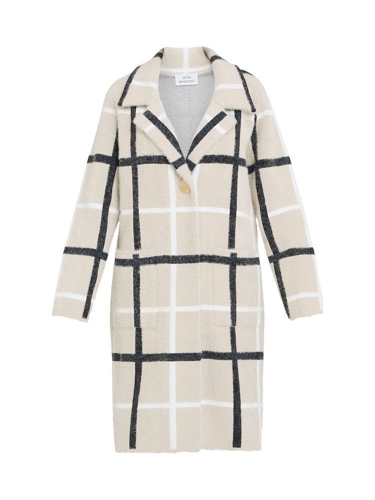Gina Bacconi Winslet Checked Black Coat - Image 6 of 6