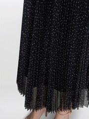 Gina Bacconi Roslynn Pleated Mesh Black Skirt - Imagem 4 de 5