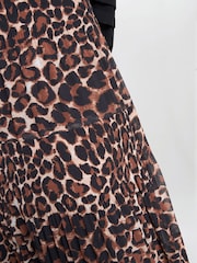 Gina Bacconi Kristy Leopard Print Maxi Brown Skirt - Image 5 of 7