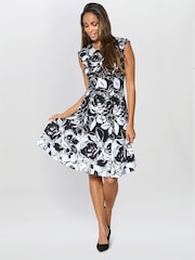 Gina Bacconi Jess Floral Black Dress - Imagem 3 de 6