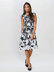 Gina Bacconi Jess Floral Black Dress - Imagem 4 de 6