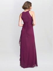 Gina Bacconi Red Blanche Matte Jersey Dress With Neck Trim - Image 2 of 7