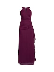 Gina Bacconi Red Blanche Matte Jersey Dress With Neck Trim - Image 7 of 7