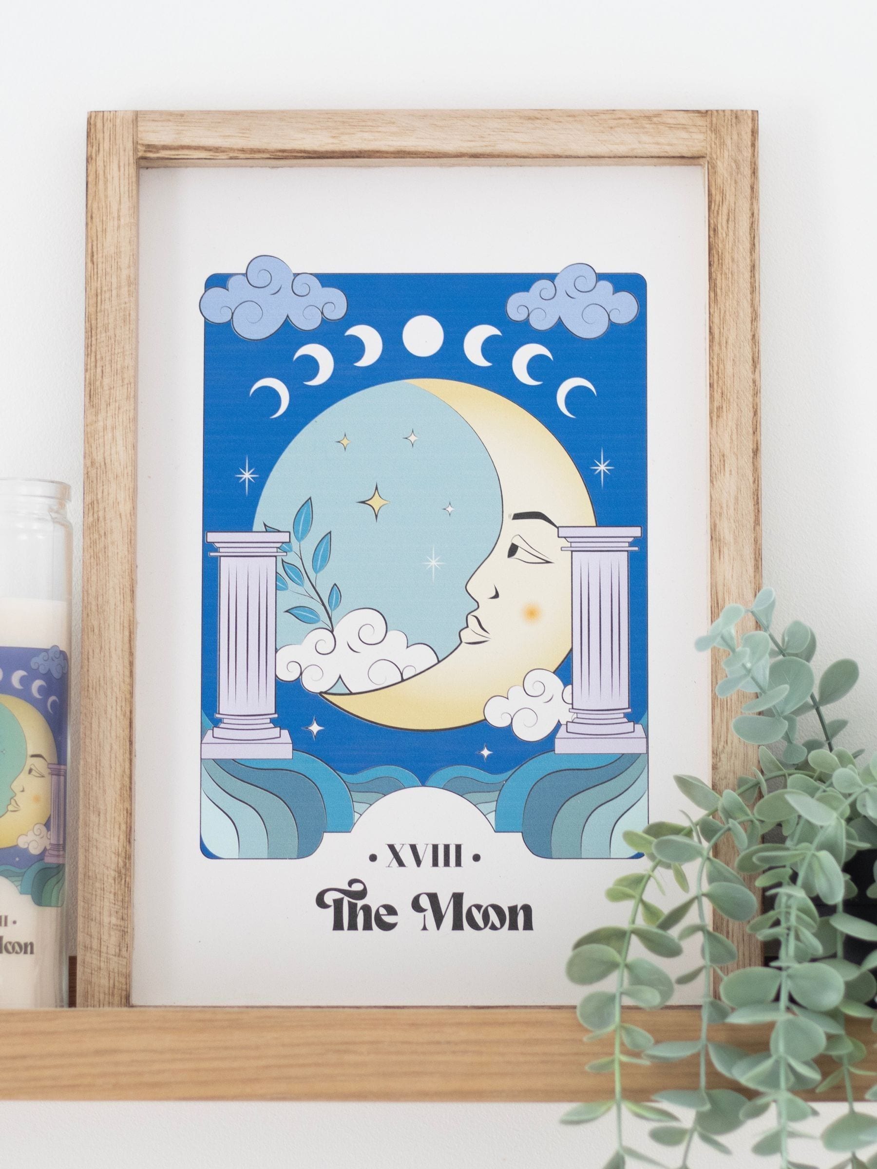 Buy Something Different White The Moon Celestial Framed Wall Print