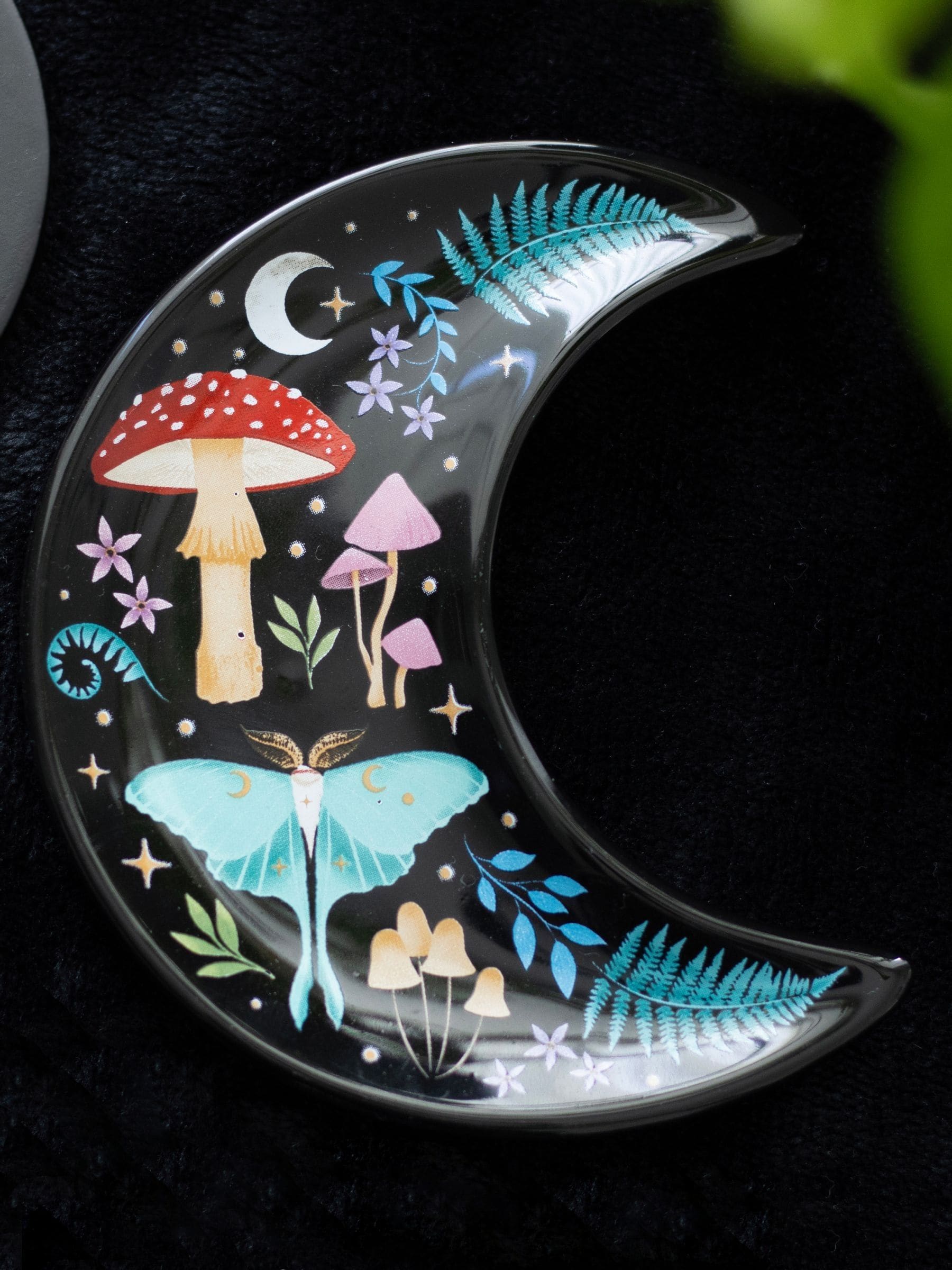 Crescent Moon Dark Forest Print Trinket Dish Practical Everyday Use - Image 8