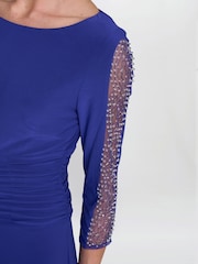 Gina Bacconi Purple Hollie Embellished Sleeve Maxi Dress - Image 4 of 5