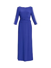 Gina Bacconi Purple Hollie Embellished Sleeve Maxi Dress - Image 5 of 5