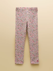 Joules Girls' Deedee Pink Ditsy Jersey Leggings - Image 1 of 4
