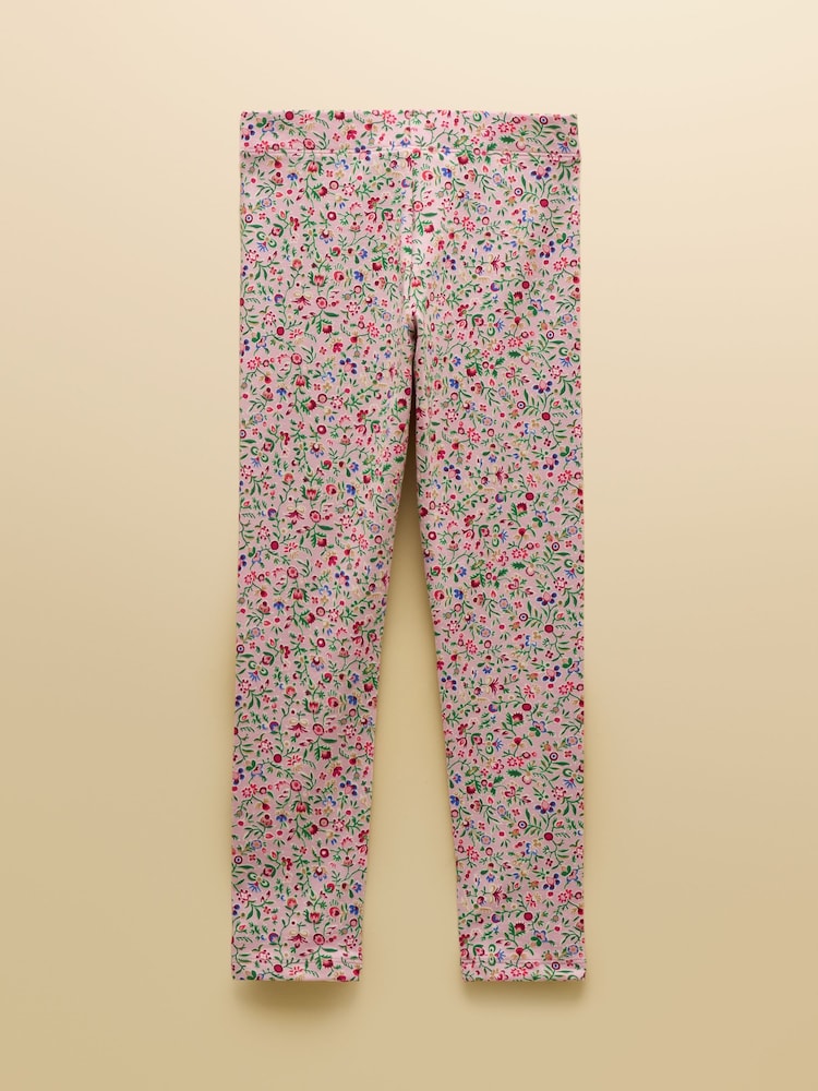 Joules Girls' Deedee Pink Ditsy Jersey Leggings - Image 2 of 4 Joules Girls' Deedee Pink Ditsy Jersey Leggings - Image 2 of 4