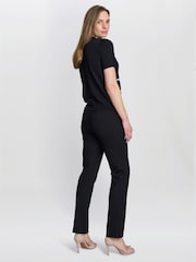 Gina Bacconi Vicki Flower Applique Short Sleeve Black Jumper - Image 3 of 4