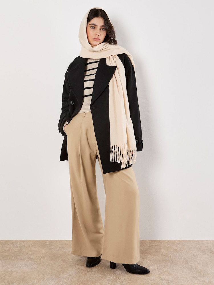 Apricot Black Tailored Big Lapel Oversize Coat - Image 1 of 6 Apricot Black Tailored Big Lapel Oversize Coat - Image 1 of 6