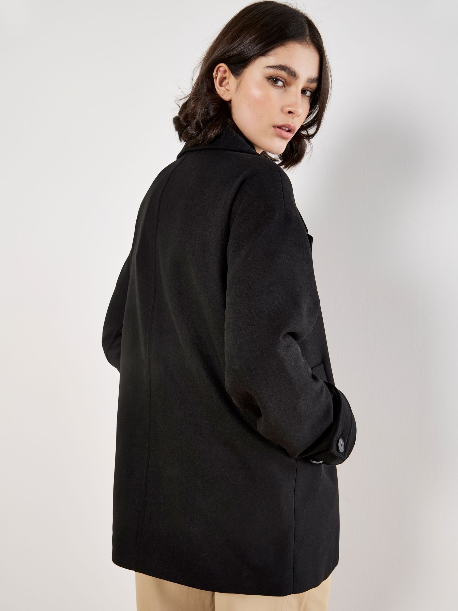 Buy Apricot Black Tailored Big Lapel Oversize Coat from the Next