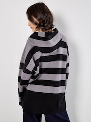 Apricot Grey Big Stripe Oversized Hood Jumper - Image 2 of 4