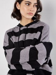 Apricot Grey Big Stripe Oversized Hood Jumper - Image 4 of 4
