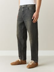 Grey Tint Relaxed Tapered Fit Authentic Stretch Denim Jeans - Image 1 of 6