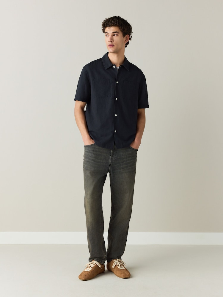 Grey Tint Relaxed Tapered Fit Authentic Stretch Denim Jeans - Image 2 of 6 Grey Tint Relaxed Tapered Fit Authentic Stretch Denim Jeans - Image 2 of 6