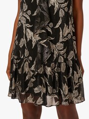 Adrianna Papell Black 3D Floral Halter Short Dress - Image 4 of 6