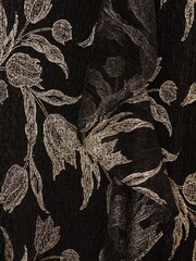 Adrianna Papell Black 3D Floral Halter Short Dress - Image 6 of 6