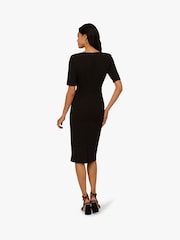 Adrianna Papell Mini Bow Front Sheath Black Dress - Image 2 of 6
