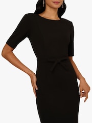 Adrianna Papell Mini Bow Front Sheath Black Dress - Image 4 of 6