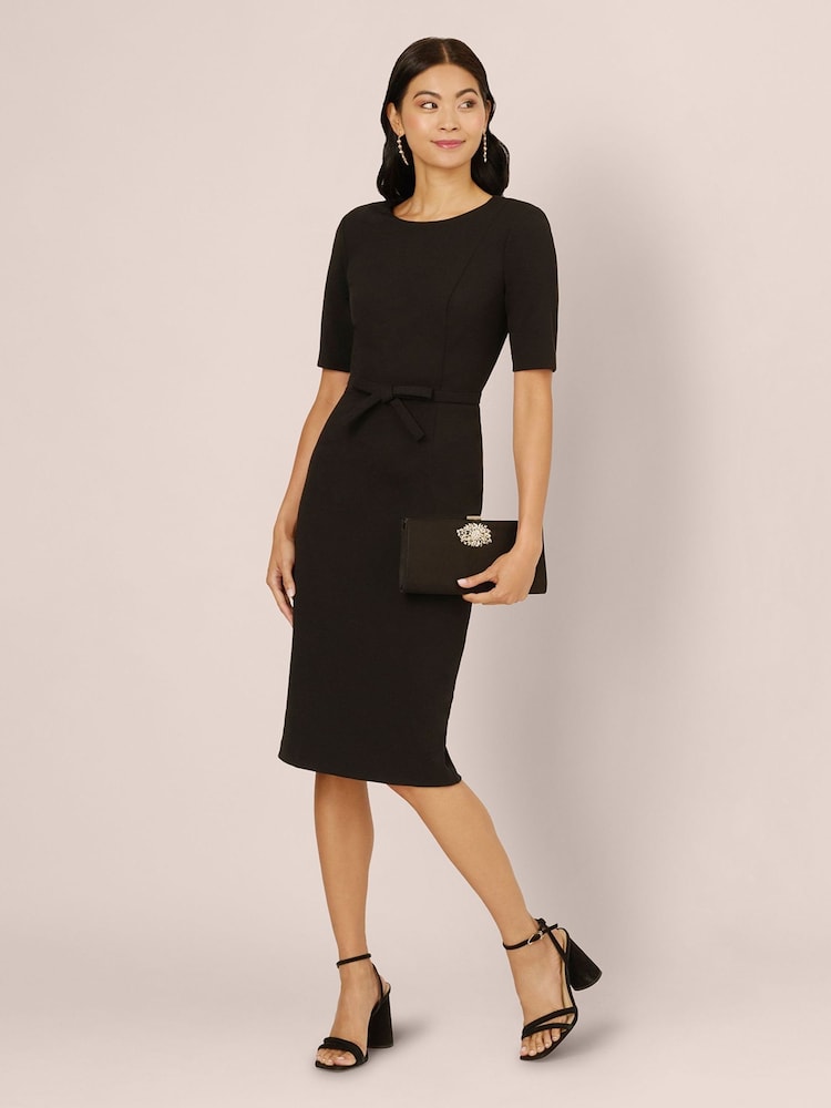 Buy Adrianna Papell Black Mini Bow Front Sheath Dress from Next USA Buy Adrianna Papell Black Mini Bow Front Sheath Dress from Next USA