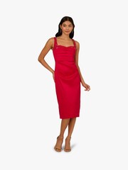 Adrianna Papell Red Red Bead Stretch Taffeta Dress - Image 1 of 6