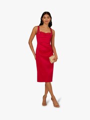 Adrianna Papell Red Red Bead Stretch Taffeta Dress - Image 3 of 6