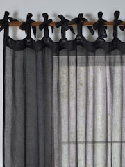 Yard Black Nimbus Sheer Tab Top Curtains Panel - Image 5 of 6