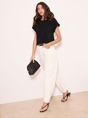 Lipsy Black Miliatry Detail T-Shirt - Image 3 of 4