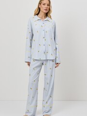Aruelle Blue Lenora Embroidered Striped Long Pyjamas Set - Image 1 of 4