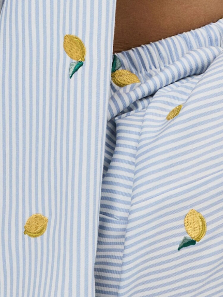 Aruelle Blue Lenora Embroidered Striped Long Pyjamas Set - Image 4 of 4