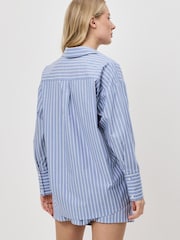 Aruelle Blue Maren Striking Classic Striped Short Pyjamas Set - Image 4 of 4
