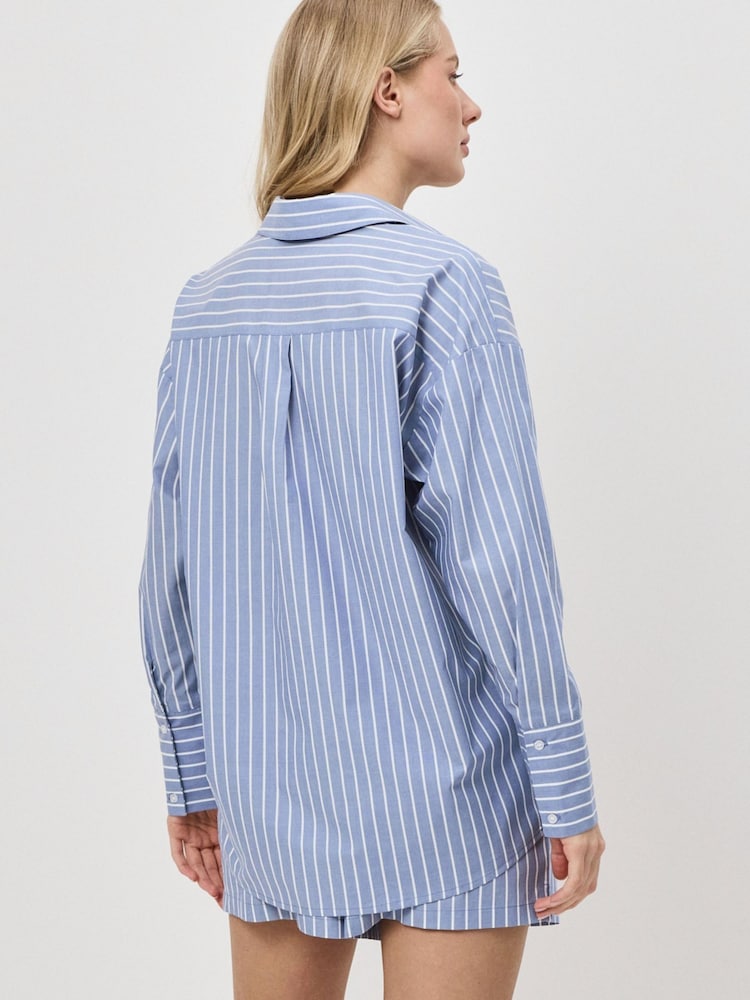 Aruelle Blue Maren Striking Classic Striped Short Pyjamas Set - Image 4 of 4