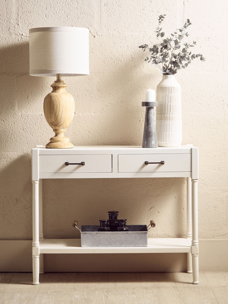 Interiors by Premier White Heritage 2 Drawer Console Table - Image 1 of 6 Interiors by Premier White Heritage 2 Drawer Console Table - Image 1 of 6