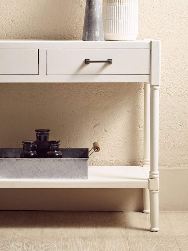 Interiors by Premier White Heritage 2 Drawer Console Table - Image 2 of 6 Interiors by Premier White Heritage 2 Drawer Console Table - Image 2 of 6