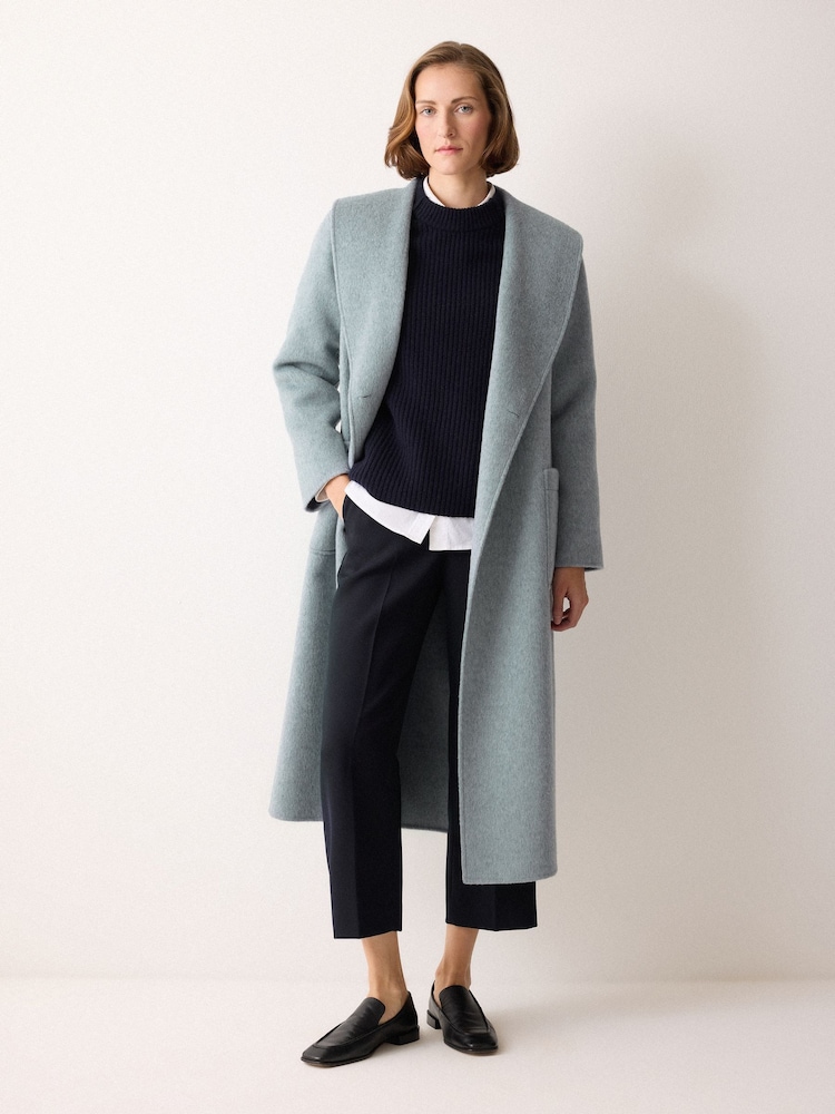 Jigsaw Blue Double Faced Shawl Midi Coat - Image 1 of 2
