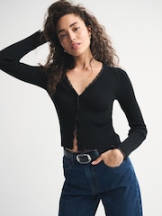 Abercrombie & Fitch Black Lace Cardigan - Image 4 of 6