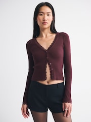 Abercrombie & Fitch Red Lace Cardigan - Image 3 of 6