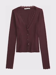 Abercrombie & Fitch Red Lace Cardigan - Image 6 of 6