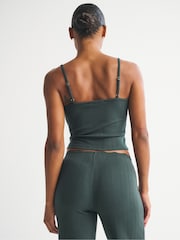 Abercrombie & Fitch Green Pointelle Strappy Cami Pyjama Top - Image 4 of 6