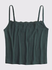 Abercrombie & Fitch Green Pointelle Strappy Cami Pyjama Top - Image 6 of 6