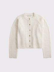 Abercrombie & Fitch Cream Crew Neck Cardigan - Image 2 of 2