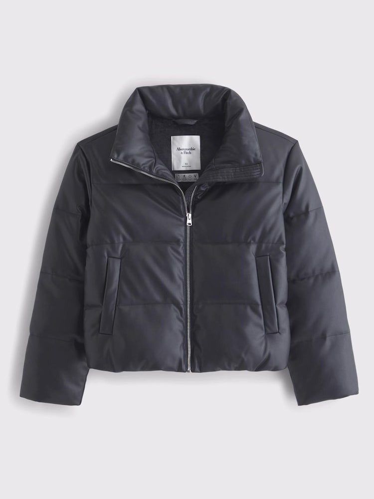 Abercrombie & Fitch Black Short Puffer Jacket - Image 1 of 3